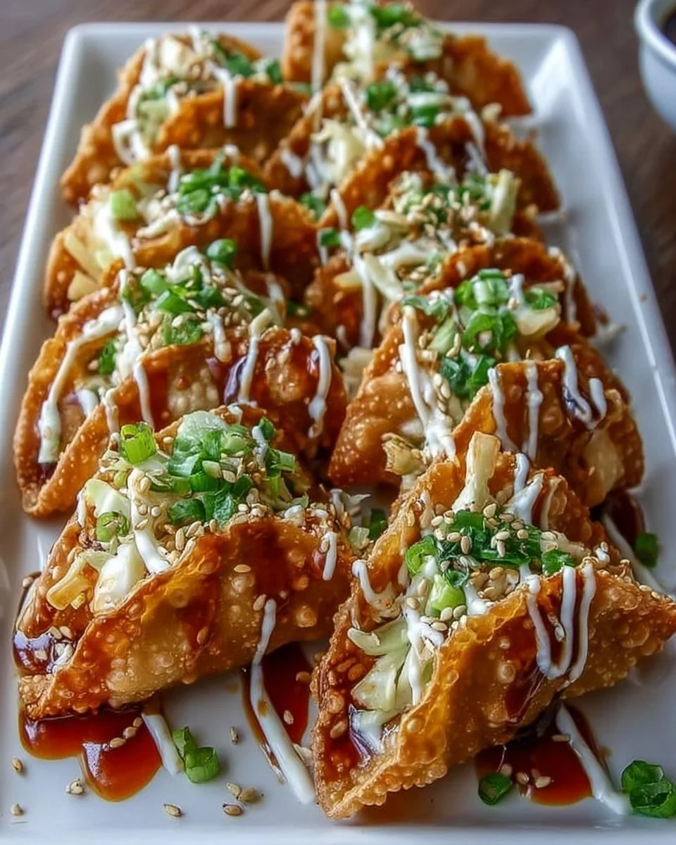 Applebee's Chicken Wonton Tacos served with a delicious dipping sauce
