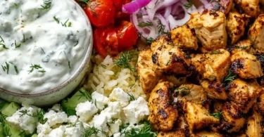 Delicious chicken gyro bowls filled with fresh ingredients for healthy meals