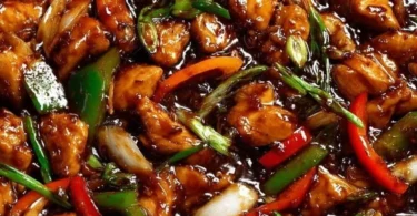 Delicious Chicken in Garlic Sauce served on a plate