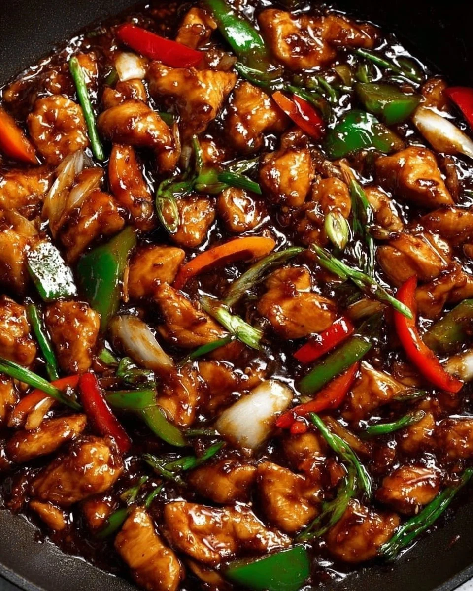 Delicious Chicken in Garlic Sauce served on a plate