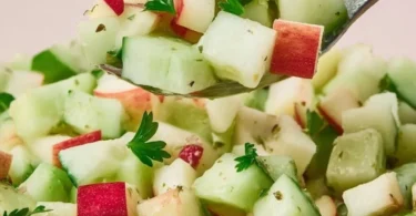 Fresh Cucumber Apple Salad with vibrant ingredients served in a bowl