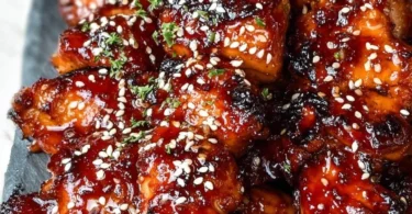 Delicious Bourbon Chicken served in a food court setting