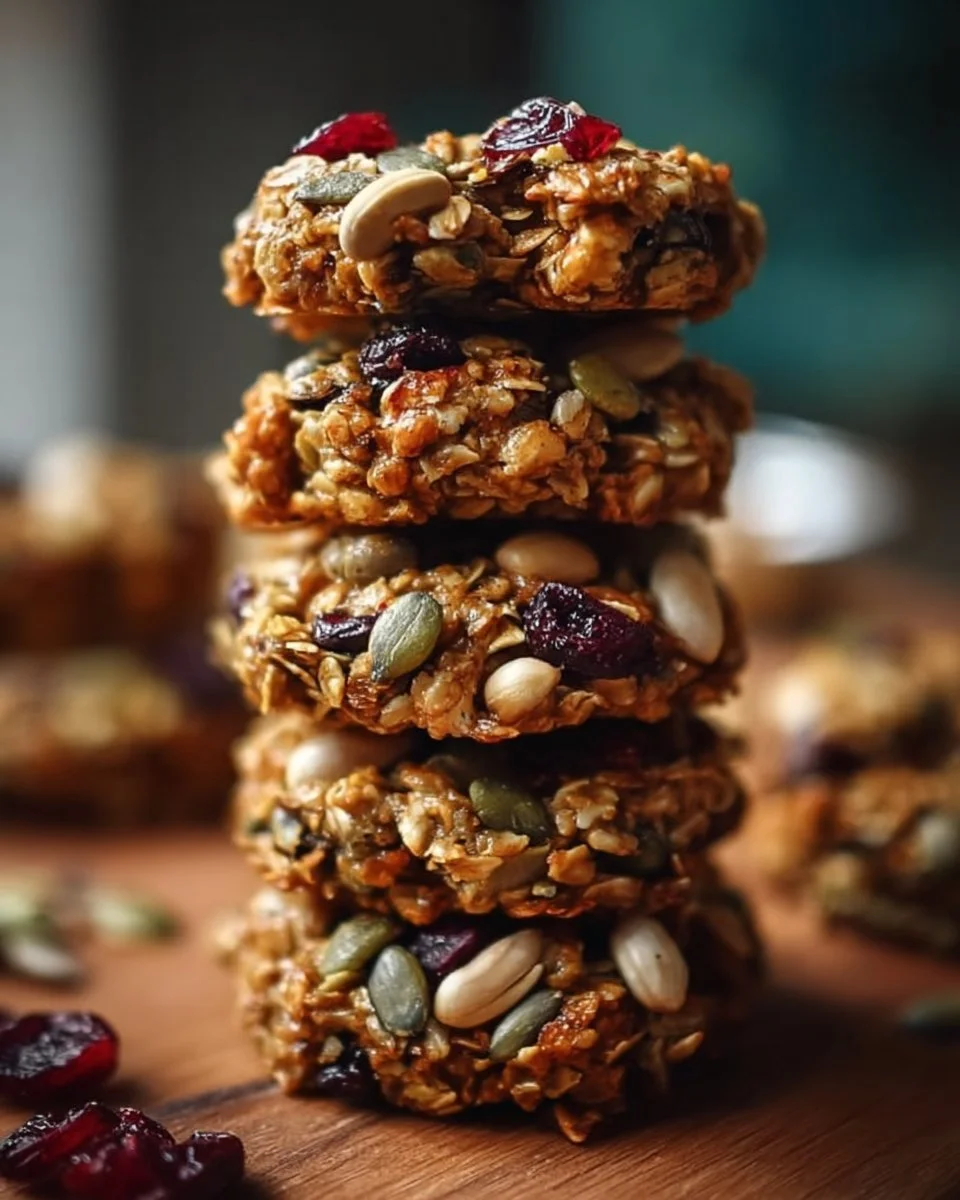 Healthy nut and seed energy cookies for a delicious, nutritious snack.