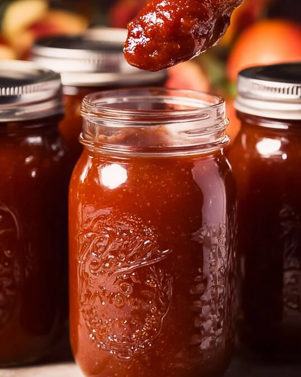 Jar of homemade barbecue sauce ready to enhance grilled dishes