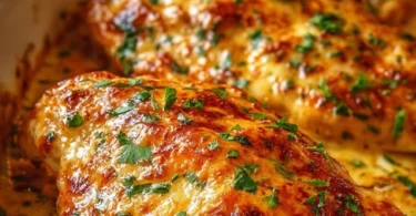 Melt in Your Mouth Chicken served with sides on a plate