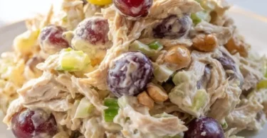 Napa Cashew Chicken Salad with vibrant vegetables and cashews