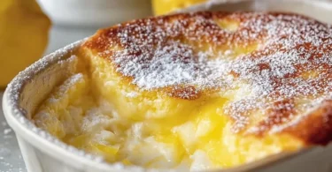 Delicious One-Bowl Lemon Cake topped with lemon glaze and fresh lemon slices