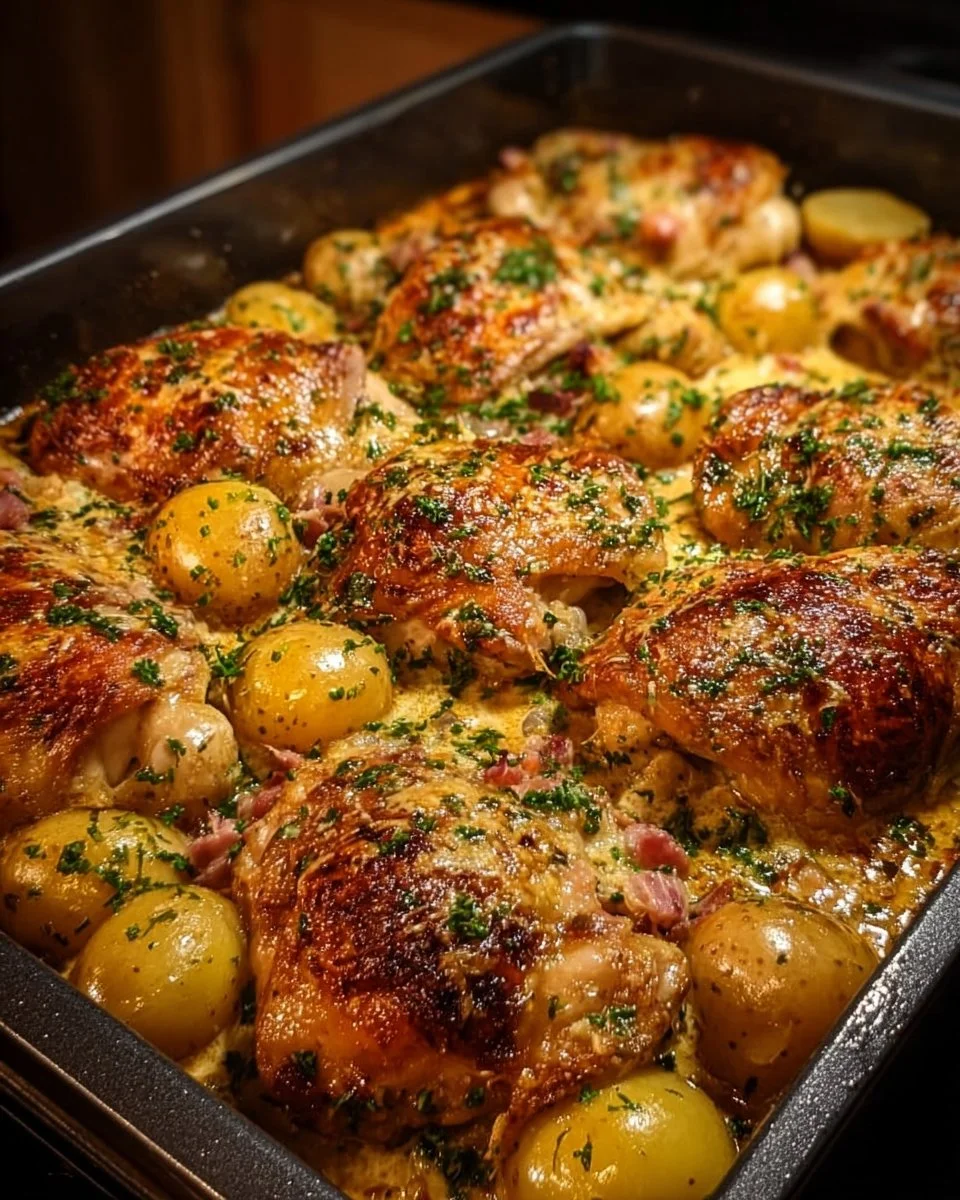 Ranch Chicken Bake with potatoes and chicken, a delicious meal idea.