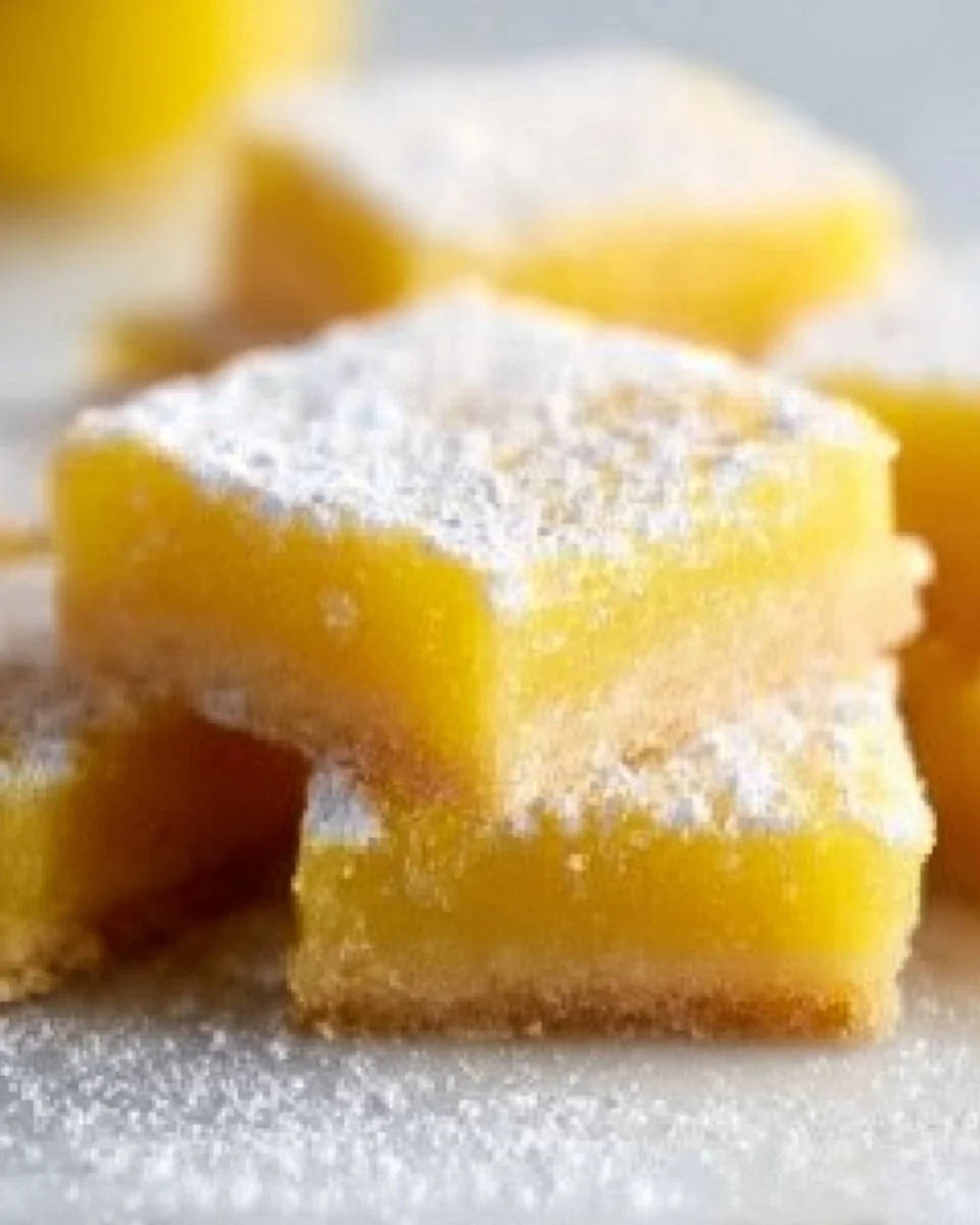 Delicious super easy lemon bars with tangy filling and buttery crust.